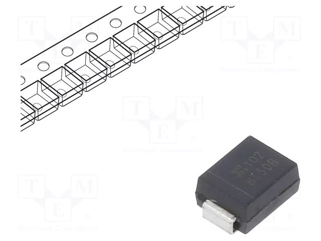 Diode: Schottky rectifying; SMB; SMD; 30V; 1A; reel,tape DIODES INCORPORATED B130B-13-F