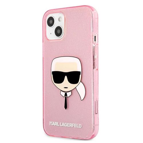 Karl Lagerfeld Glitter Karl&#39;s Head Case for iPhone 13 mini - Pink, Karl Lagerfeld 3666339027537 3666339027537