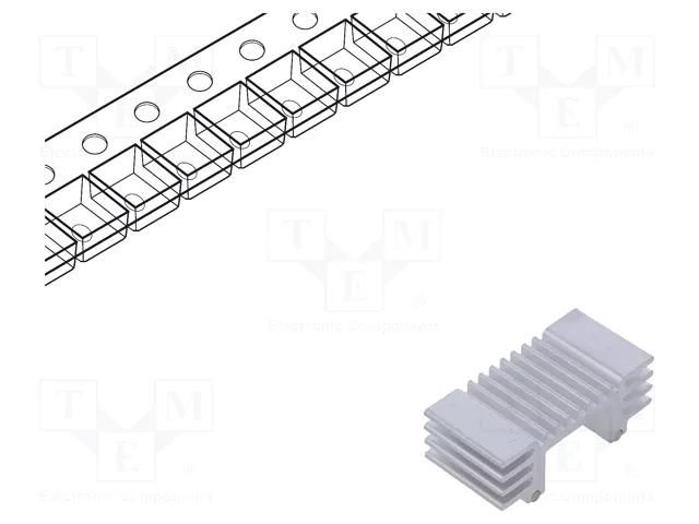 Heatsink: extruded; TO252,TO263; metallic; L: 12.7mm; W: 25.91mm OHMITE DV-T263-101E-TR