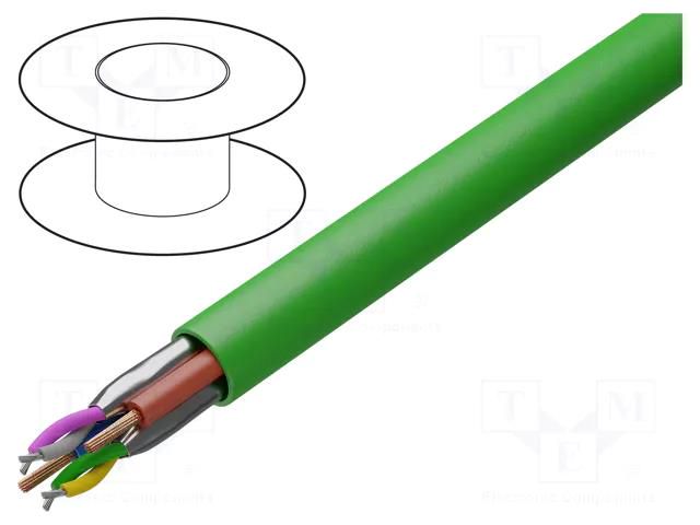 Wire: data transmission; hybrid; green; stranded; Cu; -25÷80°C HELUKABEL KH-BUS-81447