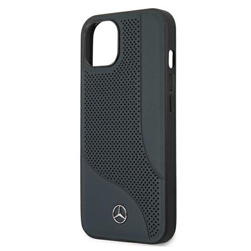 Mercedes Leather Perforated Area Case for iPhone 13 mini - Navy Blue, Mercedes 3666339020859 3666339020859