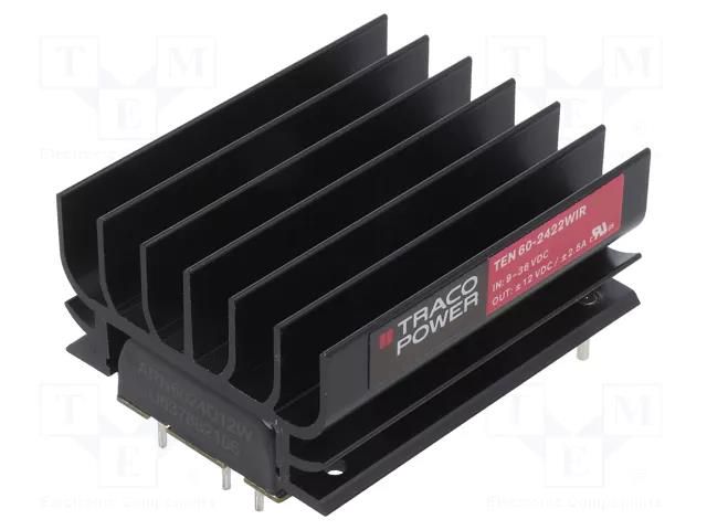 Converter: DC/DC; 60W; Uin: 18÷36VDC; Uout: 12VDC; Uout2: -12VDC TRACO POWER TEN60-2422WIR
