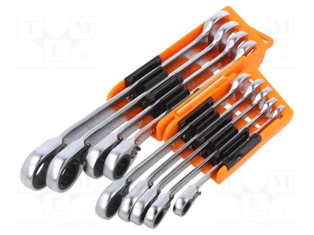 Wrench-set; combination spanner,with ratchet; 9pcs. BETA 142/SC9I