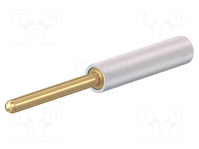 Connector: 2mm banana; adapter; white; gold-plated; 36.5mm STÄUBLI MLA2-29