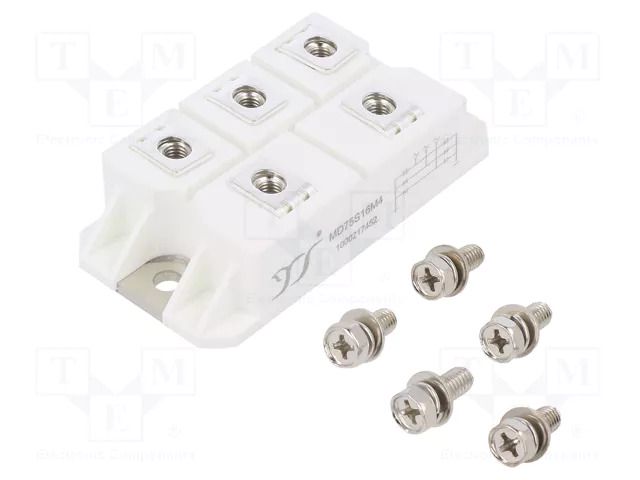 Bridge rectifier: three-phase; Urmax: 1.6kV; If: 75A; Ifsm: 750A YANGJIE TECHNOLOGY MD75S16M4-YAN