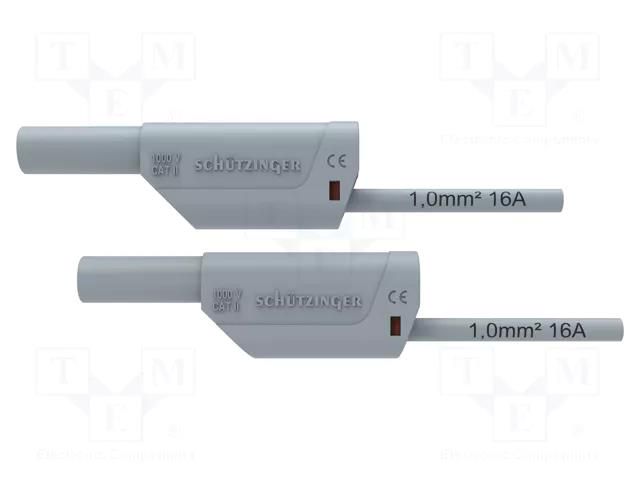 Test lead; 16A; banana plug 4mm,both sides; Urated: 1kV; Len: 1.5m SCHÜTZINGER VSFK85001150-GR