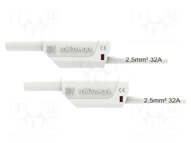 Test lead; 32A; banana plug 4mm,both sides; Urated: 1kV; Len: 2m SCHÜTZINGER VSFK850025200-WS