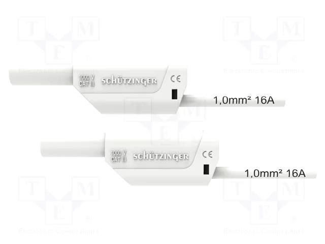 Test lead; 16A; banana plug 4mm,both sides; Urated: 1kV; Len: 1.5m SCHÜTZINGER VSFK87001150-WS