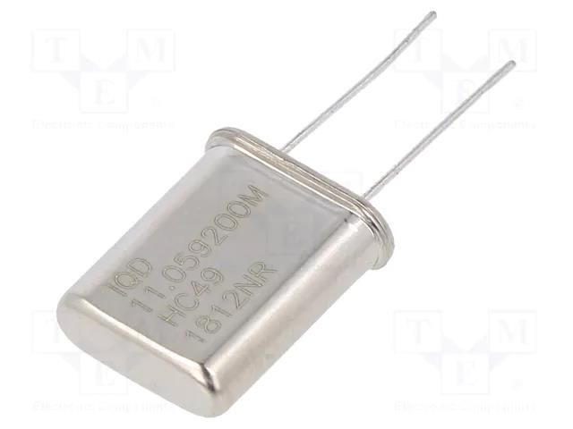 Resonator: quartz; 11.0592MHz; ±20ppm; 30pF; THT; HC49 IQD FREQUENCY PRODUCTS 11.0592M-HC49R