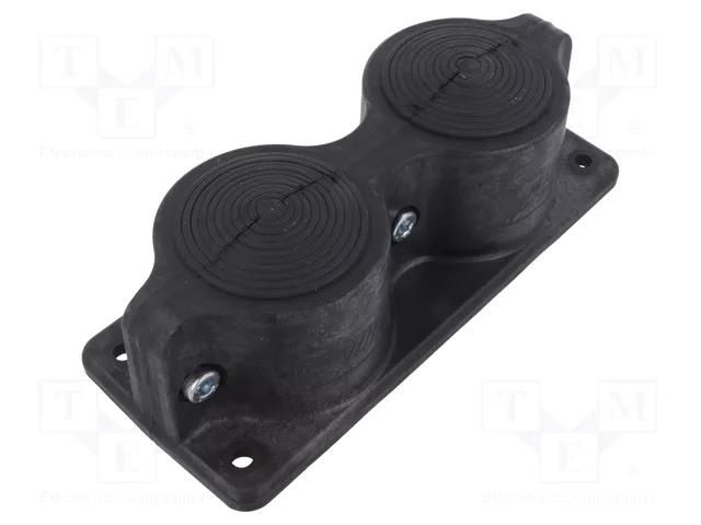 Multigate grommet; black; Holes no: 2; -40÷90°C; UL94V-0; 8÷67mm TRELLEBORG MC2-IP55-R9005-V0