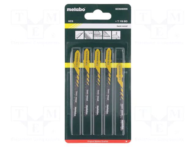 Hacksaw blade-set; wood,plastic; 51mm; 14teeth/inch; BASIC WOOD METABO MTB.623646000