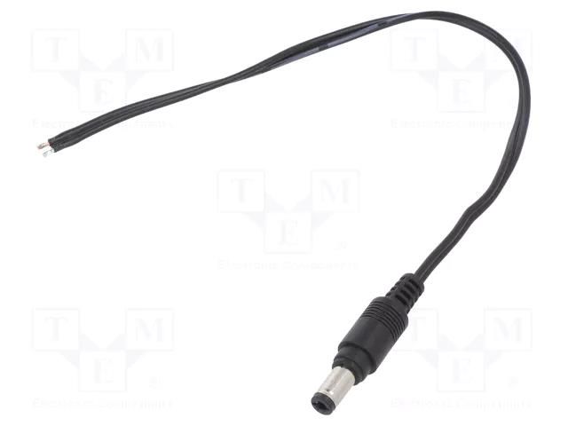 Cable; 2x0.5mm2; wires,DC 5,5/2,5 plug; straight; black; 0.25m MFG DC2600.0025E