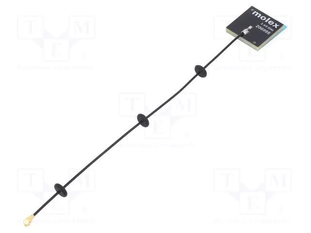 Antenna; Bluetooth,WiFi,ZigBee; 2.6dBi,3.4dBi; linear; Len: 150mm MOLEX 2069950150