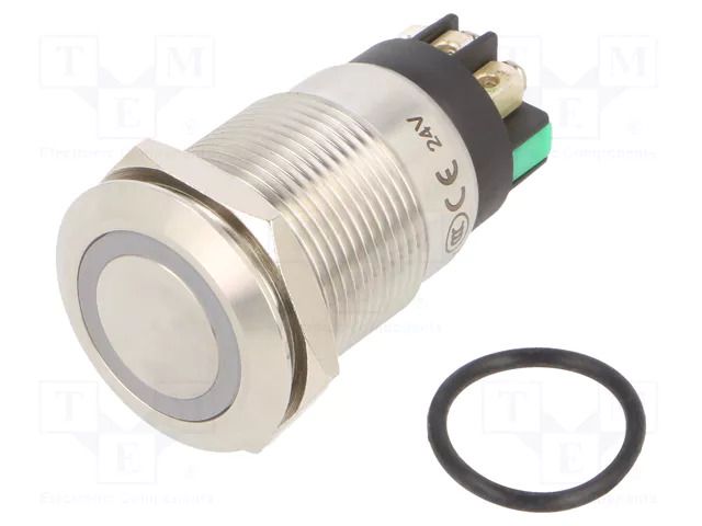 Switch: vandal resistant; Pos: 2; SPDT; 3A/220VAC; 5A/24VDC; IP65 ONPOW LAS1GQF-11ELG/24VS