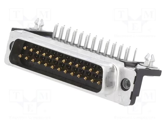 Connector: D-Sub; PIN: 25; socket; male; angled 90°; THT; UNC 4-40 TE Connectivity 5747842-4
