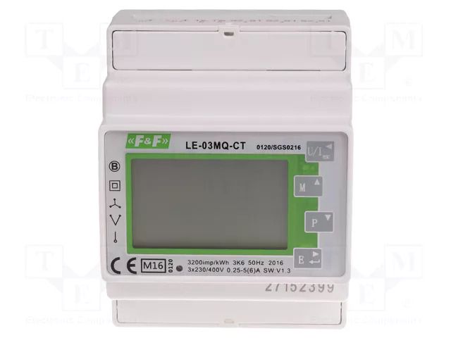 Counter; digital,mounting; for DIN rail mounting; LCD; Inom: 5A F&F LE-03MQ-CT