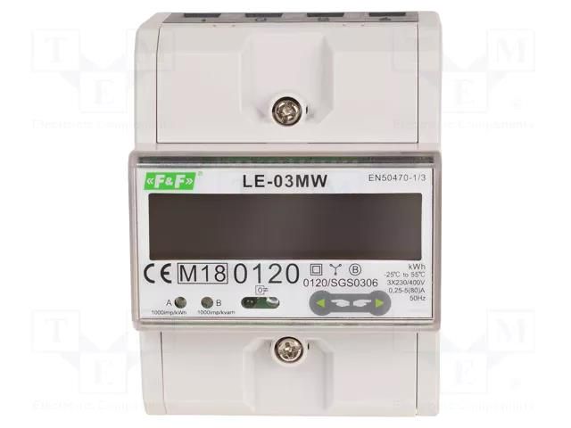 Counter; digital,mounting; for DIN rail mounting; LCD; Inom: 5A F&F LE-03MW