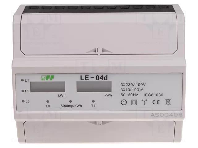Counter; digital,mounting; for DIN rail mounting; LCD; Inom: 10A F&F LE-04D