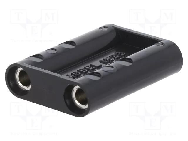 Adapter; black; 5kVDC; 15A; banana 4mm socket x2 POMONA POM-1823-0