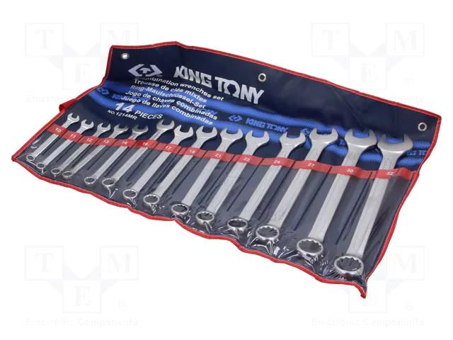 Wrenches set; combination spanner; 14pcs. KING TONY KT-1214MR