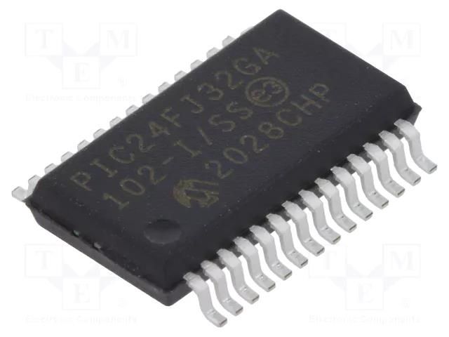 IC: PIC microcontroller; 32kB; 32MHz; SMD; SSOP28; PIC24; tube MICROCHIP TECHNOLOGY 24FJ32GA102-I/SS