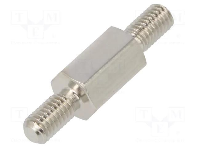 Screwed spacer sleeve; 8mm; Ext.thread: M3; hexagonal; brass DREMEC TMM-M3X8/DR413K