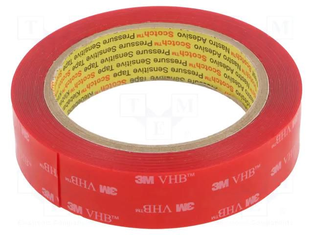 Tape: fixing; W: 25mm; L: 5.5m; Thk: 0.5mm; acrylic; transparent 3M 3M-4905-25-5.5
