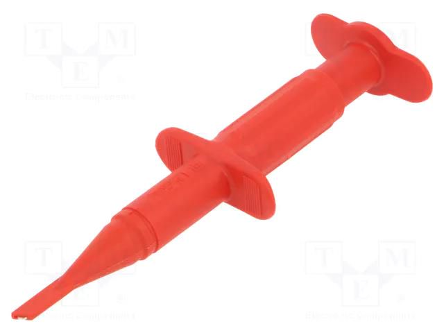 Clip-on probe; hook type; 3A; red; 1kV; 4mm; Overall len: 122mm STÄUBLI GRIP-A-22