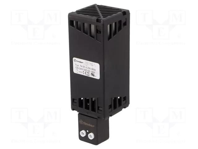 Heater; 7H; 50W; 110÷230VAC; IP20; vertical; 41x41x125mm; 100°C FINDER 7H.51.0.230.0050