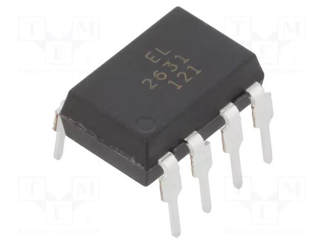Optocoupler; THT; Ch: 2; OUT: logic; 5kV; 10Mbps; DIP8; 20kV/μs EVERLIGHT EL2631