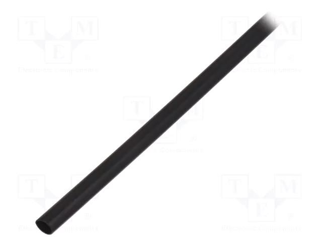 Heat shrink sleeve; glueless; 4: 1; 4mm; L: 1m; black; polyolefine RADPOL RCH1-4/1X1BK