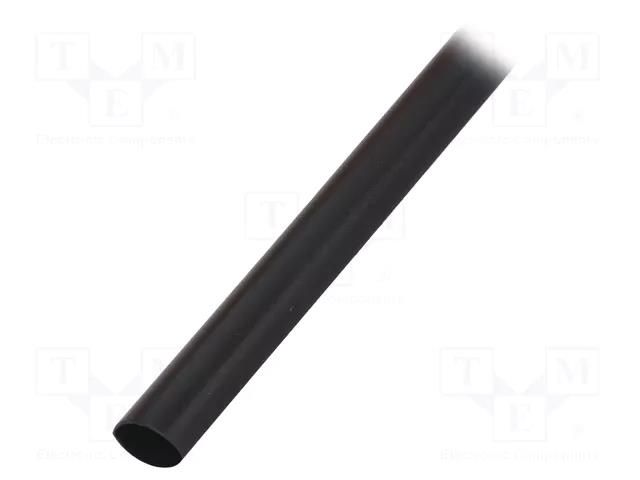 Heat shrink sleeve; thin walled,glued; 4: 1; 8mm; L: 1m; black RADPOL RCKH1-8/2X1BK