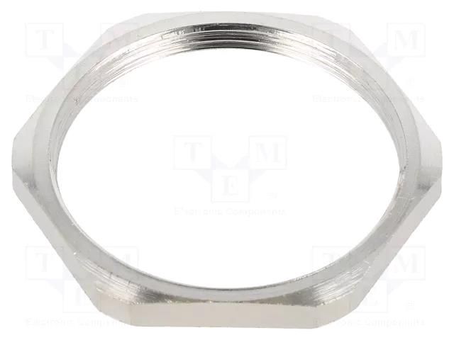 Nut; PG29; brass; Thread: PG; Plating: nickel; -100÷300°C HELLERMANNTYTON ALNPB-PG29-NPB-ML