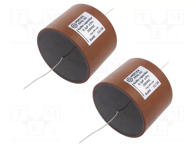 Capacitor: aluminum-polypropylene-paper; 8.2uF; 250VDC; ±5%; THT MIFLEX KPAL03-8.2U/250
