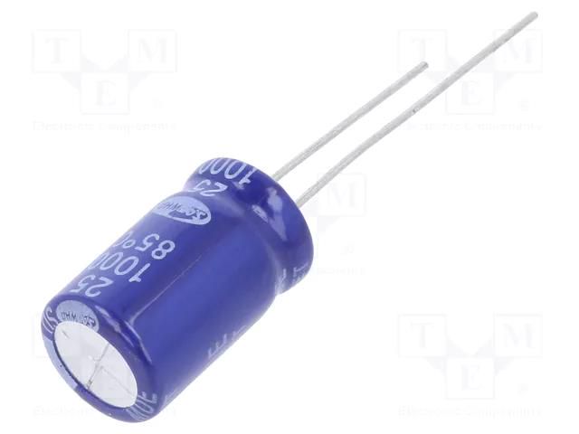 Capacitor: electrolytic; THT; 1000uF; 25VDC; Ø10x16mm; ±20%; 2000h SAMWHA SD1E108M10016PA