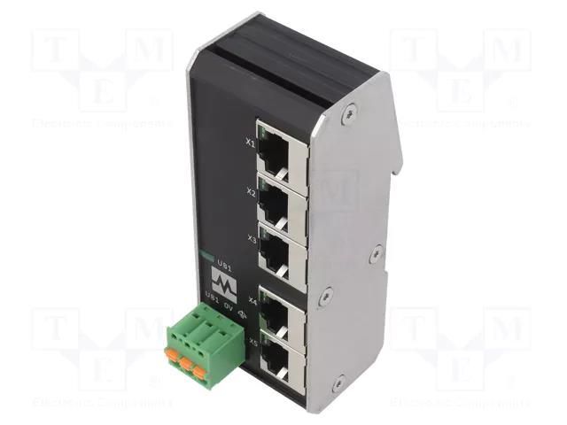 Switch Ethernet; unmanaged; Number of ports: 5; 9÷36VDC; RJ45 MURR ELEKTRONIK MURR-58900