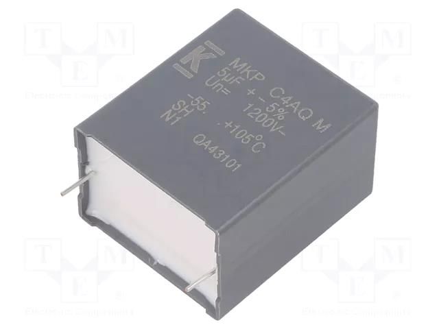 Capacitor: polypropylene; DC-Link; 5uF; THT; ESR: 8mΩ; C4AQ; ±5% KEMET C4AQPBU4500M12J