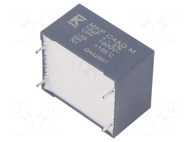 Capacitor: polypropylene; DC-Link; 10uF; ESR: 7.4mΩ; THT; ±5%; 12.5A KEMET C4AQNLW5100M36J