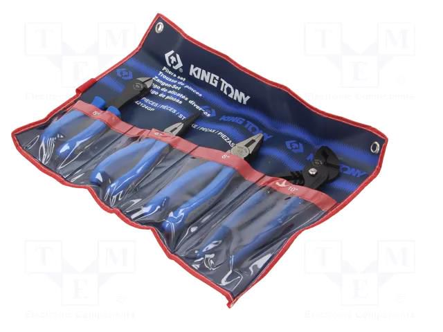 Kit: pliers; cutting,adjustable,universal; case; 4pcs. KING TONY KT-42124GP