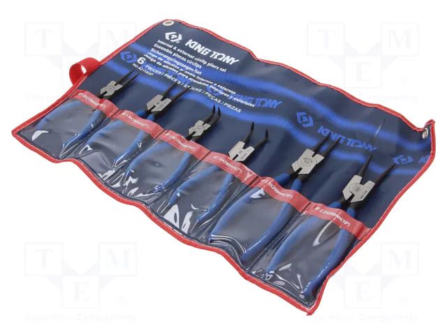 Kit: pliers; case; for circlip; 6pcs. KING TONY KT-42116GP