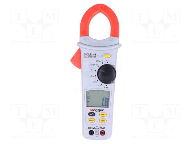 Meter: multifunction; digital,pincers type; Øcable: 35mm; LCD MEGGER MEG-DCM340