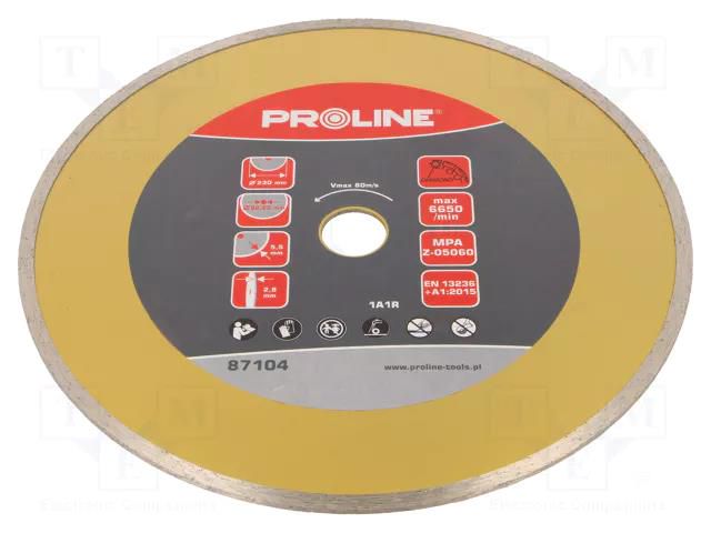 Cutting diamond wheel; Ø: 230mm; Øhole: 22.23mm; Disc thick: 2.8mm PROLINE PRE-87104