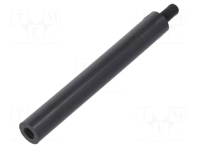 Screwed spacer sleeve; cylindrical; polyamide; M4; M4; 60mm; black DREMEC TFM-M4X60/DR287RD
