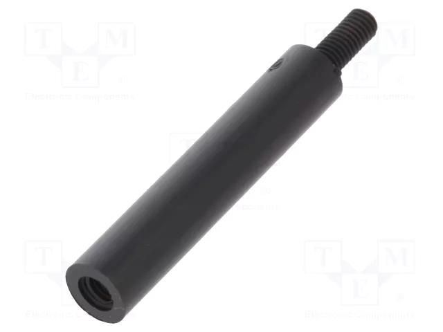 Screwed spacer sleeve; cylindrical; polyamide; M3; M3; 30mm; black DREMEC TFM-M3X30/DR285RD