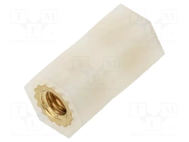 Insulating sleeve; Int.thread: M4; L: 15mm; UL94V-2; polyamide DREMEC TFF-M4X15/DR1186
