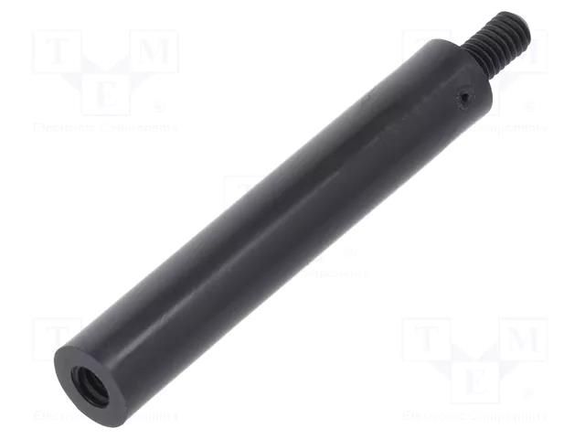 Screwed spacer sleeve; cylindrical; polyamide; M4; M4; 45mm; black DREMEC TFM-M4X45/DR287RD