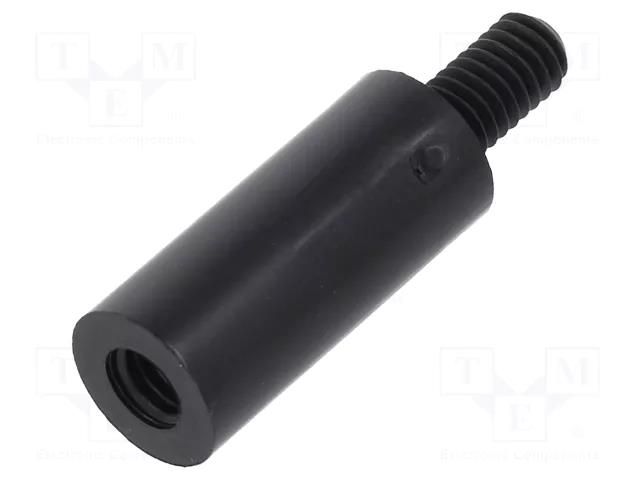 Screwed spacer sleeve; cylindrical; polyamide; M4; M4; 18mm; black DREMEC TFM-M4X18/DR287RD