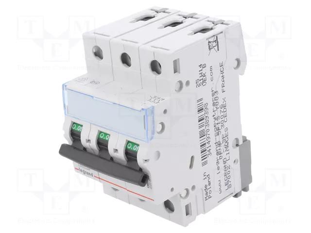 Circuit breaker; 400VAC; Inom: 2A; Poles: 3; for DIN rail mounting LEGRAND 403538