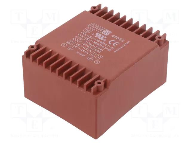 Transformer: encapsulated; 30VA; 115VAC,230VAC; 18V; 18V; 833mA MYRRA MYRRA-45065