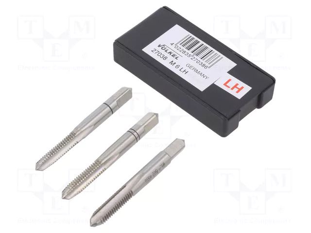 Tap; M6; 1; L: 50mm; Holder: hand; 4.9mm; Thread: left hand thread VÖLKEL VOLKEL-27038